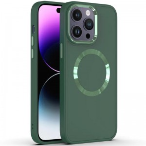 TPU чехол Bonbon Metal Style with MagSafe для Apple iPhone 14 Pro (6.1"), Зеленый / Pine green