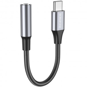 Перехідник Borofone BV16 Type-C to 3.5mm, Metal gray