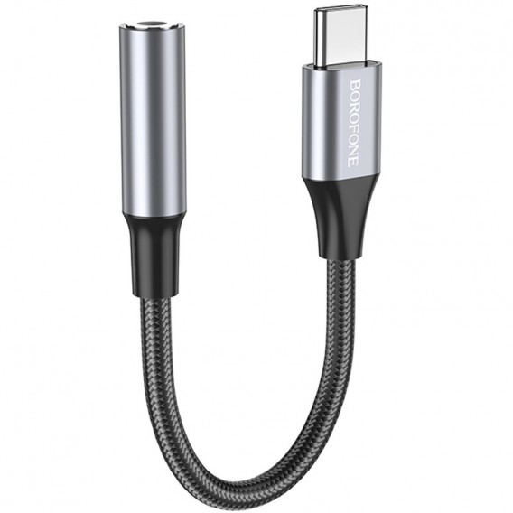 Перехідник Borofone BV16 Type-C to 3.5mm, Metal gray