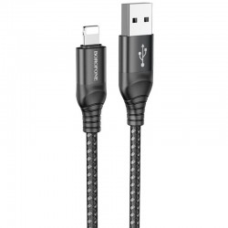 Кабель для айфон Borofone BX56 Светодиодный USB to Lightning (1m), Black