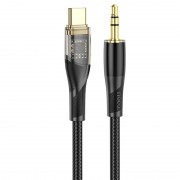 Аудіо кабель Aux Hoco UPA25 (AUX 3.5 to Type-C) (1m), Black