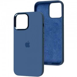 Чехол Silicone Case Metal Buttons (AA) для Apple iPhone 12 Pro/12 (6.1"), Синий / StromBlue