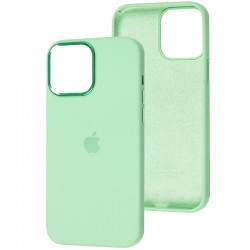 Чехол Silicone Case Metal Buttons (AA) для Apple iPhone 12 Pro/12 (6.1"), Зеленый / Pistachio