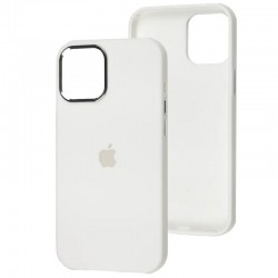 Чехол Silicone Case Metal Buttons (AA) для Apple iPhone 12 Pro/12 (6.1"), Белый / White