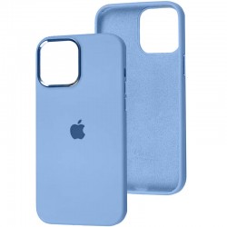 Чохол Silicone Case Metal Buttons (AA) для Apple iPhone 12 Pro Max (6.7"), Блакитний / Blue Fog