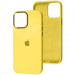 Чехол Silicone Case Metal Buttons (AA) для Apple iPhone 12 Pro Max (6.7"), Желтый / Sunglow