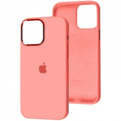 Чехол Silicone Case Metal Buttons (AA) для Apple iPhone 12 Pro Max (6.7"), Розовый / Pink Pomelo