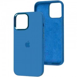 Чехол Silicone Case Metal Buttons (AA) для Apple iPhone 12 Pro Max (6.7"), Синий / Blue Jay