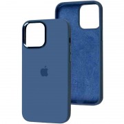 Чехол Silicone Case Metal Buttons (AA) для Apple iPhone 12 Pro Max (6.7"), Синий / StromBlue