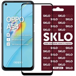 Захисне скло SKLO 3D (full glue) для Oppo A54 4G / A55 4G, Чорний
