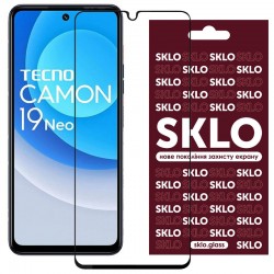 Защитное стекло SKLO 3D (full glue) для TECNO Camon 19 (CI6n)/19 Pro (CI8n), Черный