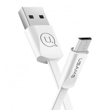 Дата кабель USAMS US-SJ201 USB to MicroUSB 2A (1.2m), Белый - MicroUSB кабели - изображение 1