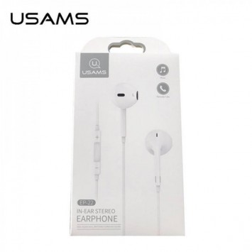 Наушники Usams EP-22 с микрофоном, Белый - Проводные наушники - изображение 2
