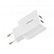 Зарядний пристрій USAMS US-CC090 T24 2.1A Dual USB Travel Charger （EU）, Білий