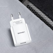 Зарядний пристрій USAMS US-CC075 T18 Single USB Travel Charger (EU), Білий