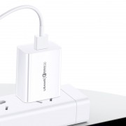 Зарядное устройство USAMS US-CC083 T22 Single USB QC3.0 Travel Charger (EU), Белый