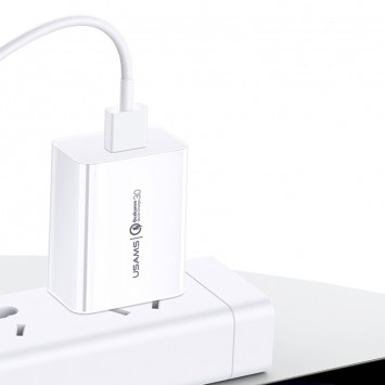 Зарядное устройство USAMS US-CC083 T22 Single USB QC3.0 Travel Charger (EU), Белый - Сетевые зарядные устройства (220 В) - изображение 1