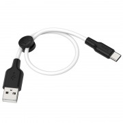 Дата кабель Hoco X21 Plus Silicone Type-C Cable (0.25m), Черный / Белый