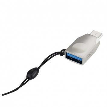 Переходник Hoco UA9 USB OTG to Type-C, Стальной - Type-C кабели - изображение 1