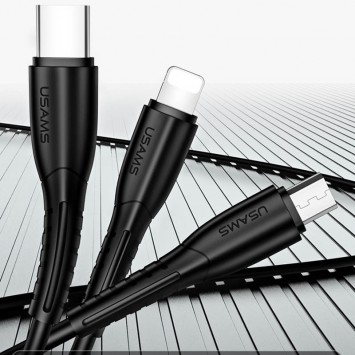 Дата кабель Usams US-SJ367 U35 3in1 USB to Combo 2A (1m), Чорний - Combo (універсальні) - зображення 1 