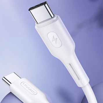 USB кабель для телефона, планшета USAMS US-SJ459 U43 Type-C to Type-C 100W PD (1.2m), Белый - Type-C кабели - изображение 1