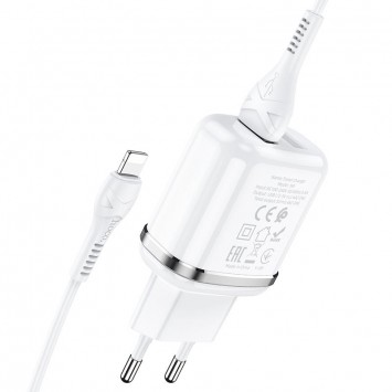 Зарядное устройство Hoco N4 (2USB/2.4A) + Lightning, Белый - Сетевые зарядные устройства (220 В) - изображение 1