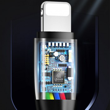 Дата кабель Usams US-SJ364 U35 USB to Lightning 2A (1m), Чорний - Lightning - зображення 3 