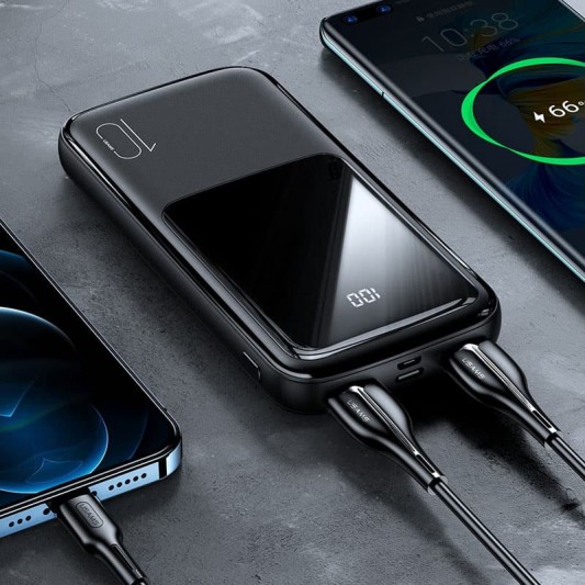 Банк енергії (Power Bank) Usams US-CD163 PB58 Dual USB Digital Display Power Bank 10000mAh, Чорний - зображення 1 