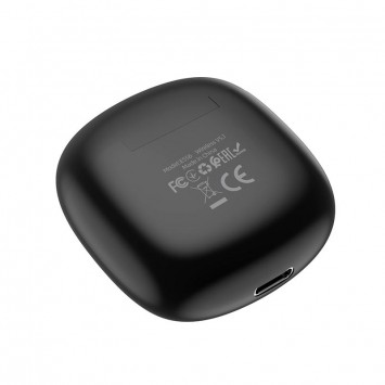 Черные Bluetooth наушники HOCO ES56, расположенные на белом фоне