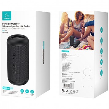 Bluetooth колонка Usams US-YX008 Portable Outdoor Wireless Speaker, Black - Колонки / Акустика - изображение 4
