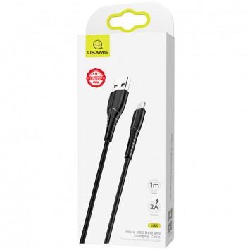 Дата кабель Usams US-SJ365 U35 USB to MicroUSB (1m), Чорний - MicroUSB кабелі - зображення 4 