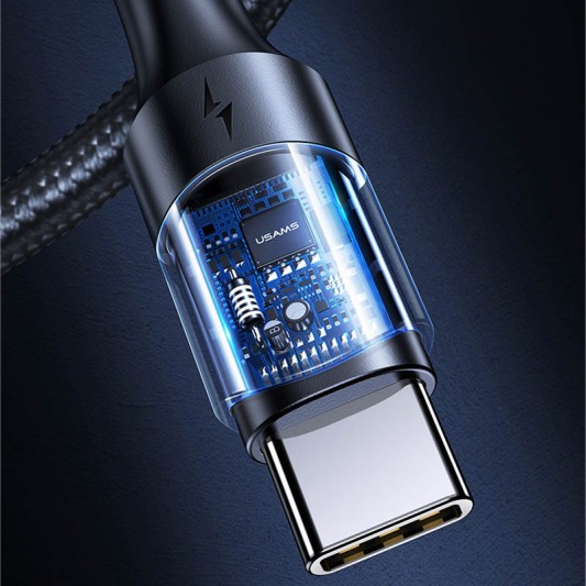 USB кабель USAMS US-SJ525 U71 Type-C to Type-C PD 100W (2m), Black - зображення 3 