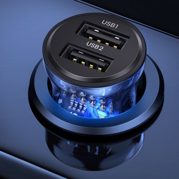 Зарядное устройство Usams US-CC162 C31 2 Ports A+A, Transparent black - Автомобильные зарядные устройства - изображение 4