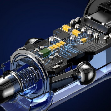 Зарядное устройство Usams US-CC164 C32 30W 2 Ports A+C, Transparent black - Автомобильные зарядные устройства - изображение 1