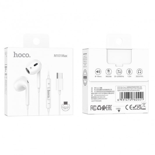 Стерео наушники Hoco M101 Max Type-C, White - изображение 2