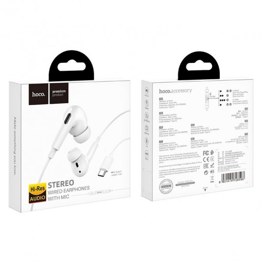 Стерео наушники Hoco M101 Pro Type-C, White - изображение 3