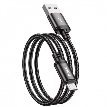 Дата кабель Hoco X89 Wind USB to MicroUSB (1m), Чорний - MicroUSB кабелі - зображення 1 