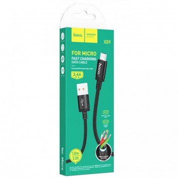 Дата кабель Hoco X89 Wind USB to MicroUSB (1m), Чорний - MicroUSB кабелі - зображення 4 