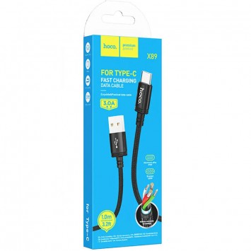 Дата кабель Hoco X89 Wind USB to Type-C (1m), Чорний - Type-C кабелі - зображення 4 