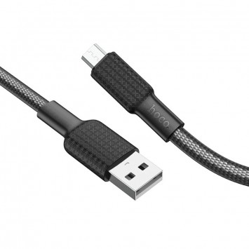 Дата кабель Hoco X69 Jaeger USB to MicroUSB (1m), Чорний / Білий - MicroUSB кабелі - зображення 1 