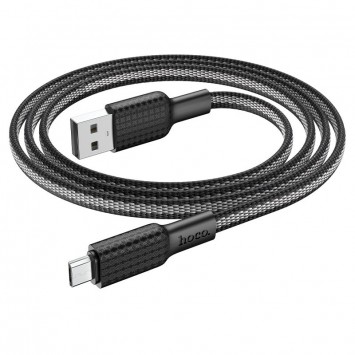 Дата кабель Hoco X69 Jaeger USB to MicroUSB (1m), Чорний / Білий - MicroUSB кабелі - зображення 3 