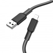 Дата кабель Hoco X69 Jaeger USB to Lightning (1m), Black / White