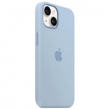 Чохол Silicone case (AAA) full with Magsafe для Apple iPhone 14 (6.1"), Блакитний / Sky - зображення 1 