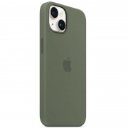 Чохол Silicone case (AAA) full with Magsafe для Apple iPhone 14 (6.1"), Зелений / Olive