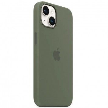 Чохол Silicone case (AAA) full with Magsafe для Apple iPhone 14 (6.1"), Зелений / Olive - Чохли для iPhone 14 - зображення 1 