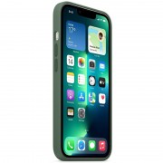 Чохол Silicone case (AAA) full with Magsafe для Apple iPhone 14 (6.1"), Зелений / Olive