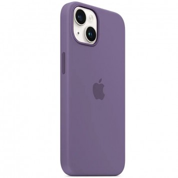 Чехол Silicone case (AAA) full with Magsafe для Apple iPhone 14 (6.1"), Фиолетовый / Iris - Чехлы для iPhone 14 - изображение 1