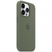 Чохол Silicone case (AAA) full with Magsafe для Apple iPhone 14 Pro (6.1"), Зелений / Olive