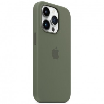 Чохол Silicone case (AAA) full with Magsafe для Apple iPhone 14 Pro (6.1"), Зелений / Olive - Чохли для iPhone 14 Pro - зображення 1 