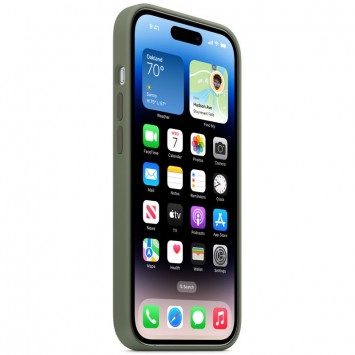Чохол Silicone case (AAA) full with Magsafe для Apple iPhone 14 Pro (6.1"), Зелений / Olive - Чохли для iPhone 14 Pro - зображення 2 